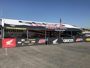 Fully enclosed pit canopy for Factory Connection at AMA Supercross Anaheim